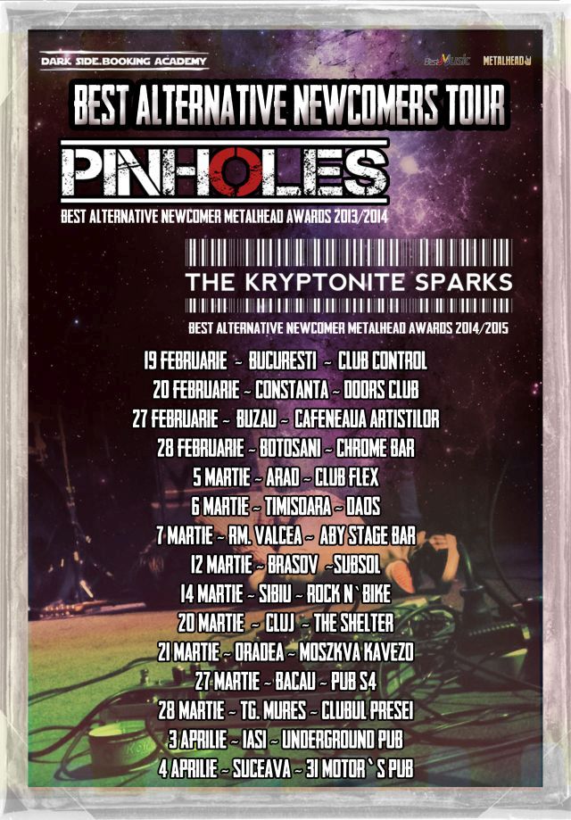 Pinholes si The Kryptonite Sparks pleaca in turneu prin Romania